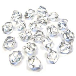 200 Pcs Fake Crushed Ice Rocks Acrylic Crystal Diamonds Fake Ice Cubes Gems for Home Wedding Birthday Party Decorations Vase Fillers (Transparent)
