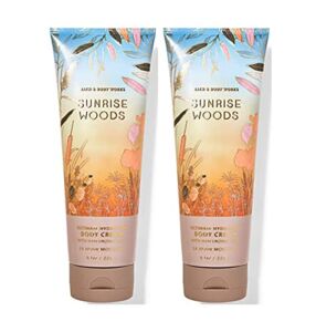 Bath and Body Works Sunrise Woods 2 Pack Ultra Shea Body Cream 8 Oz. (Sunrise Woods)