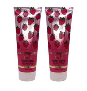 Bath & Body Works Strawberry Soda Ultimate Hydration Body Cream For Women 8 Fl Oz 2- Pack (Strawberry Soda)