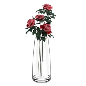 Funsoba Tall Clear Glass Vases for Flower Centerpieces Decorative 8.6 Inch (Clear)