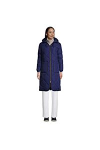 Lands’ End Womens Quilted ThermoPlume Insulated Coat Deep Sea Navy Petite X-Small