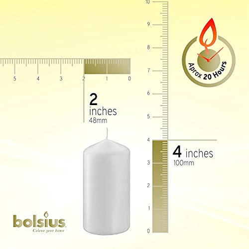 BOLSIUS 8 Count 2×4 Inch White Pillar Candles – 20 Hours Burn Time – Premium European Quality – Unscented Dripless and Smokeless Wedding, Party, Dinner, Restaurant, and Special Occasion Candle Set | The Storepaperoomates Retail Market - Fast Affordable Shopping