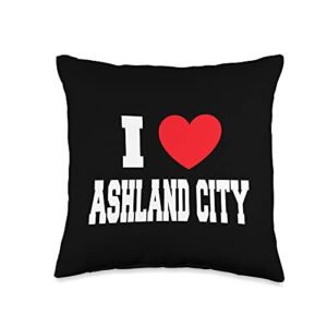 My Heart I Love Ashland City Throw Pillow, 16×16, Multicolor