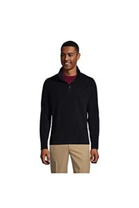 Lands’ End School Uniform Men’s Lightweight Fleece Quarter Zip Pullover Medium Black