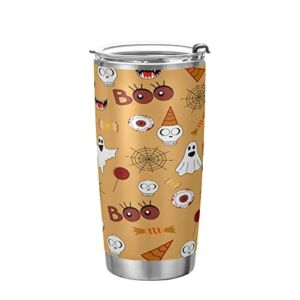 Kigai 20 oz Tumbler Halloween Apparition Stainless Steel Water Bottle with Lid and Straw Vacuum Insulated Coffee Ice Cup Double Wall Travel Mug