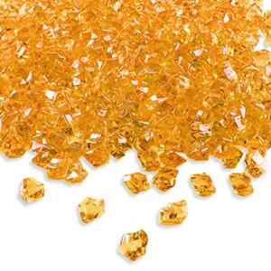 Super Z Outlet Acrylic Color Ice Rock Crystals Treasure Gems for Table Scatters, Vase Fillers, Event, Wedding, Birthday Decoration Favor, Arts & Crafts (385 Pieces) (Yellow)