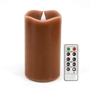 3D Moving Flame Led Candle With Timer, Dancing Flame Led Candle for Home Halloween Decoration, 3×5 Inch, Brown