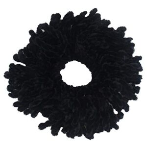 Rubber Volumizing Hijab Simple Hair Flexible Band Bow Large Headwear Scrunchie Headband Wavy Hair (Black, One Size)