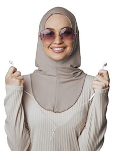 VeilWear Headphone Glasses Hijab, Cotton head scarf, Ready to wear Muslim Accessories for Women… (Latte)
