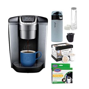 Keurig K-Elite Single Serve K-Cup Pod Coffee Maker with Extra Filter, 12-Count Italian Roast, Cleaning Cups and Tumbler Bundle (4 Items)