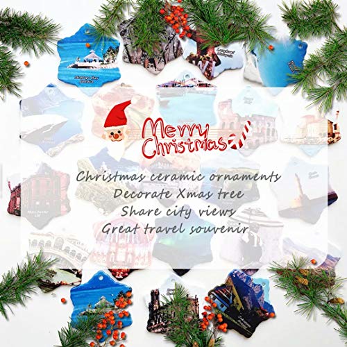Umsufa America USA Lithia Park Ashland Christmas Ceramic Ornament Xmas Tree Decor Souvenirs Double Sided Snowflake Porcelain Home Gifts | The Storepaperoomates Retail Market - Fast Affordable Shopping