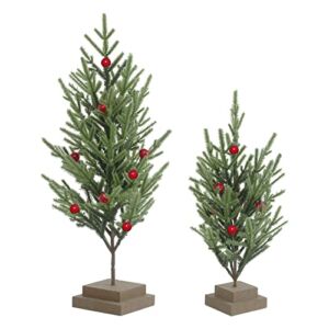 Super Holiday 2PCS Small Artificial Christmas Tree, Tabletop Little Mini Xmas Tree Decorations, for Home Centerpiece Party Decor-Indoor.
