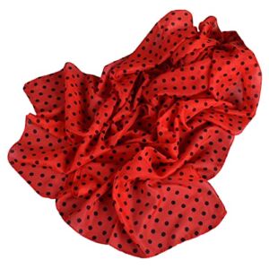 Women Polka Dots Print Soft Chiffon Shawl Wrap Wraps Scarf Scarves Hijab (Red, One Size)