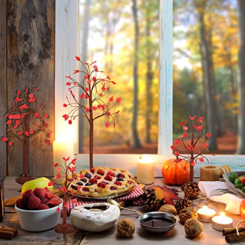 Village Autumn Maple Trees Artificial Maple Tree Tabletop Fall Fake Maple Tree for Thanksgiving Harvest Home Wedding Fall Party Decoration (Classic Style,6 Pieces) | The Storepaperoomates Retail Market - Fast Affordable Shopping
