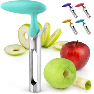 Zulay Premium Apple Corer – Easy to Use Durable Apple Corer Remover for Pears, Bell Peppers, Honeycrisp, Gala and Pink Lady Apples – Stainless Steel Best Kitchen Gadgets Cupcake Corer – Aqua