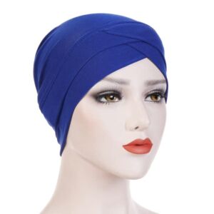 MSBRIC Women Muslim Hijab Scarf Inner Turban Caps Islamic Cross Headband Turban Headwrap Hairband Muslim Headscarf Hair Accessories Color 2679