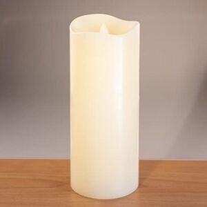 Flameless Candles Flickering Flame Effect (D 3″ x H 8″) Ivory Auto-Moving 3D Wick, LED Pillar Candles Real Wax with Timer Battery Operated and Remote to Buy Separately
