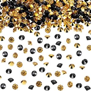 10000 Clear Wedding Table Scatter Confetti Crystals Acrylic Diamonds Rhinestones for Table Centerpiece Decorations Wedding Decorations Bridal Shower Decorations Vase (Gold and Black, 4 mm)