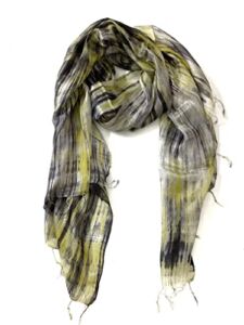 ColorwaySilk Mulberry Silk Scarf Yellow Black Wavy Elegant Minimalist Summer Scarf Lightweight Wrap Hijab Versatile Shawl Dress Cover Hair Accessories Neckerchief Infinity