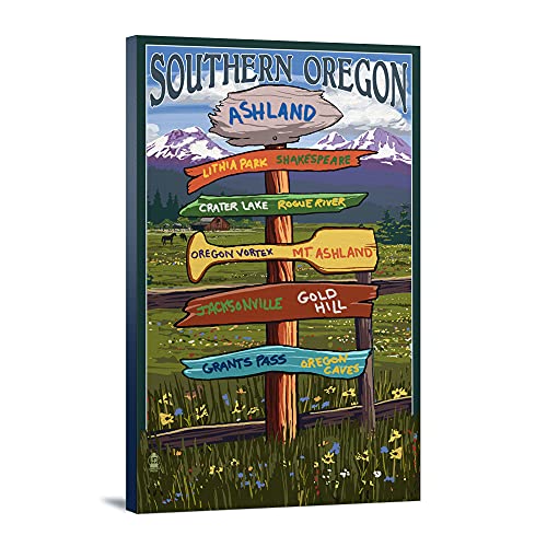 Ashland, Oregon, Destinations Sign (24×36 Gallery Wrapped Stretched Canvas) | The Storepaperoomates Retail Market - Fast Affordable Shopping