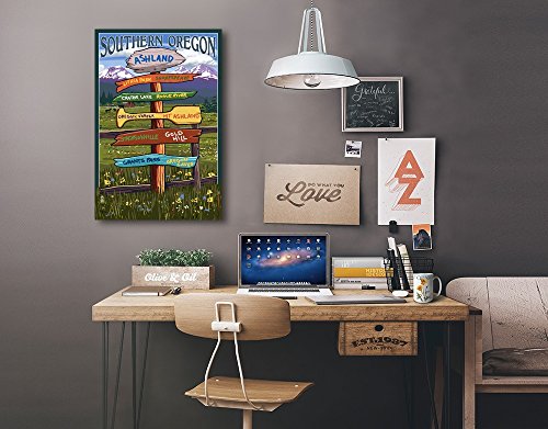 Ashland, Oregon, Destinations Sign (24×36 Gallery Wrapped Stretched Canvas) | The Storepaperoomates Retail Market - Fast Affordable Shopping