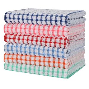 Gentlife Kitchen Dish Towels, 16 Inch x 25 Inch Bulk Absorbent Cotton Kitchen Towels Super Soft Dish Cloths, 6 Pack Dish Towels for Drying Dishes Bright Colorful Tea Towels Kitchen Hand Towels