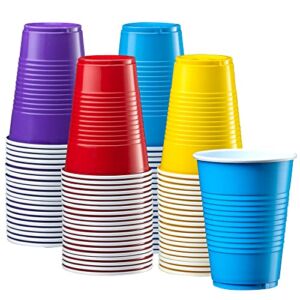 Comfy Package [50 Count] 9 oz. Disposable Party Plastic Cups – Assorted Colors Drinking Cups
