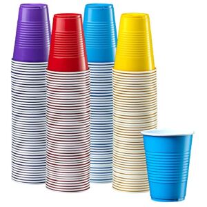 Comfy Package [240 Count] 9 oz. Disposable Party Plastic Cups – Assorted Colors Drinking Cups