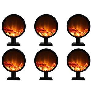 Electric Fireplace，Round electric Fireplace Inserts，freestanding Fireplace Stove，indoor Electric Stove Heater，stove Adjustable 3d Realistic Flame，overheating Safety Protection，portable Black（15″）
