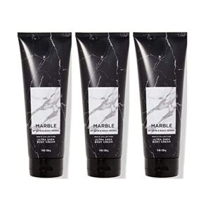 Bath and Body Works Marble For Men Signature Ultra Shea Body Cream 8 fl oz Pack Of 3 (Marble)