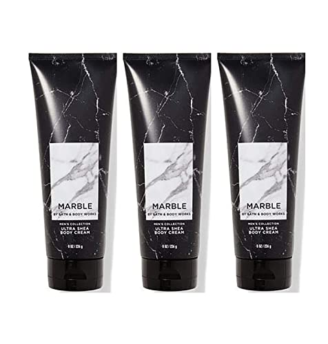 Bath and Body Works Marble For Men Signature Ultra Shea Body Cream 8 fl oz Pack Of 3 (Marble) | The Storepaperoomates Retail Market - Fast Affordable Shopping