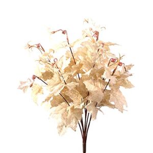 UNIE 2Pcs Artificial Maple Leaves Branches Autumn Leaves, Fall Maple Leaf Stem for Home Kitchen Thanksgiving Table Centerpieces Decoration