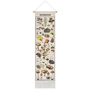 Boniboni Mushroom Tapestry Vintage Tapestry Colorful Tapestry Vertical Tapestry Illustrative Reference Chart Tapestry Wall Hanging for Room(12.8 x 51.2 inches)