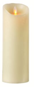 Mystique Flameless Candle, Ivory 9″ Pillar, Remote Control Ready, Real Wax Candle With Realistic Flickering Wick, Battery Operated, By Boston Warehouse