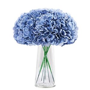 Carlita’s Blooms Hydrangea Flowers Artificial Silk Hydrangea Pack of 10 Flowers Head with Stems for Wedding Party Home Decor (Dusty Blue),(CAR-10HY)