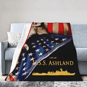 LSD 48 USS Ashland Flannel Abstract Throw Blanket, Super Soft Fleece Decor Blanket Plush Microfiber Blanket for Sofa Bed Sofa