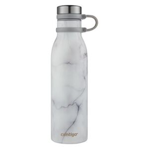 Contigo Matterhorn Vaccum Insulated Stainless Steel Water Bottle with Chug Cap, 20oz White Marble