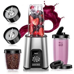VEWIOR 1000W Blenders for Kitchen, 11 Pieces Smoothie Blender for for Shakes and Smoothies 2*23oz+10oz Personal Blender Cups with To-Go Lids for Fruit Vegetables, Beans, Nuts, Spices