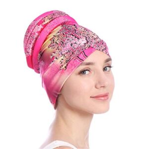 Caps Headwear for Women Beanies Islamic Muslim Hijab Turban Hat Headwrap Scarf Cover Cap Newly Youth Baseball Caps Hot Pink