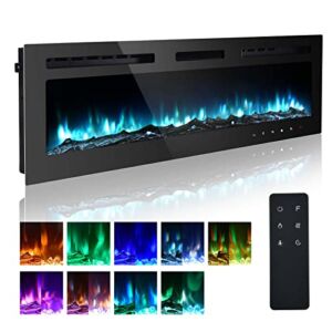 70 Inch Electric Fireplace Inserts, Wall Mounted Fireplace, Recessed Electric Fireplace, Led Fireplace, Linear Fireplace, 750/1500W
