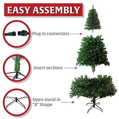Seasonal Expressions 7.5 Ft. Premium Spruce Artificial Holiday Christmas Tree for Home – Easy Assembly – Prelit with 400 ct. LED Lights, White Lights (904936) | The Storepaperoomates Retail Market - Fast Affordable Shopping