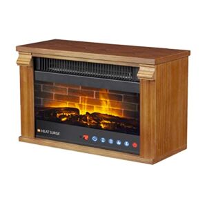 Heat Surge Multi-Color Mini Glo® Widescreen Fireplace Heater – Space Heater for Indoor Use with Thermostat and Remote Control