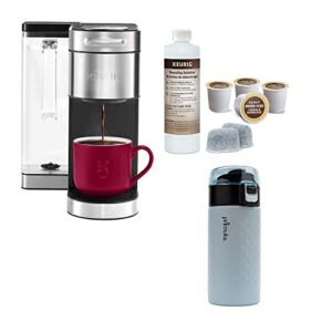 Keurig K-Supreme Plus Single Serve Coffee Maker (Stainless Steel) Bundle with 12-Ounce Double Wall Stainless Steel Tumbler and 3-Month Brewer Maintenance Kit (3 Items)