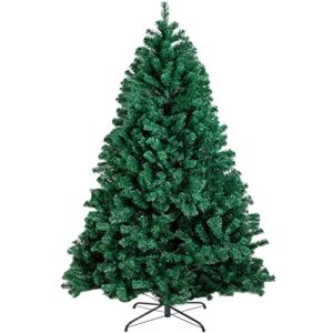 6FT 1,300 Tips Artificial Christmas Pine Tree Holiday Decoration with Metal Stand Easy Assembly for Outdoor and Indoor Decor Green
