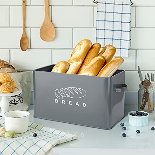 Bread Box, Bread Box for Kitchen Countertop, GA Homefavor Bread Bin, Bread Holder with Bamboo Lid, 11.56″6.7″5.5″, Grey | The Storepaperoomates Retail Market - Fast Affordable Shopping