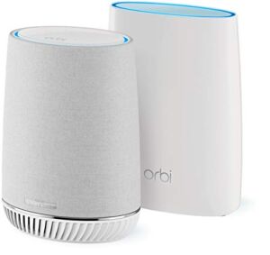 NETGEAR Orbi Voice Whole Home Mesh WiFi System – fastest WiFi router and satellite extender with Amazon Alexa and Harman Kardon speaker built in, AC3000 (RBK50V)