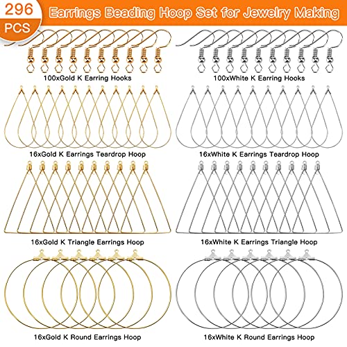 96Pcs Earrings Beading Hoop Set for Jewelry Making,Earring Finding Triangle Teardrop Round Beading Hoop Earrings Bulk with 200Pcs Earring Hooks Hoops Wires for DIY Craft Earring Jewelry Making Earring | The Storepaperoomates Retail Market - Fast Affordable Shopping