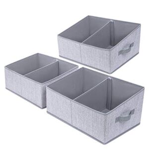 DIMJ Closet Baskets, 3 Packs Trapezoid Storage Bins, Foldable Fabric Baskets for Clothes, Baby Toiletry, Toys, Towel, DVD, Book