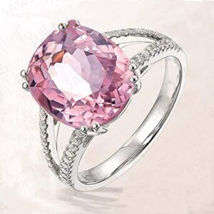 Phetmanee Shop Elegant Pink Tourmaline Rings Crystal Silver Engagement Ring Fashion Jewelry (6)