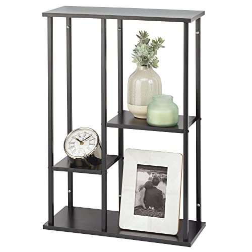 mDesign Metal Wall Decor Storage Organizer Display Shelf – 4-Tier – Hang in Bathroom, Kitchen, Entryway, Hallway, Mudroom, Bedroom, Laundry Room – Wall Mount – Black | The Storepaperoomates Retail Market - Fast Affordable Shopping